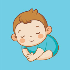 Baby Sleeping vector art illustration