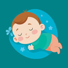 Baby Sleeping vector art illustration