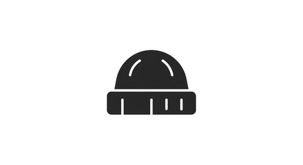 Fototapeta premium Beanie hat in simple flat design with dark color and clean lines for fashion apparel
