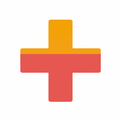 Obraz premium Red cross mark icon in flat design