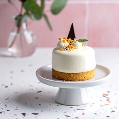 Whipped Cream Dessert on Small Stand