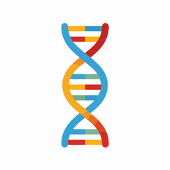 DNA Helix Icon in Flat Style