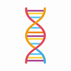 DNA Helix Icon in Flat Vector Style
