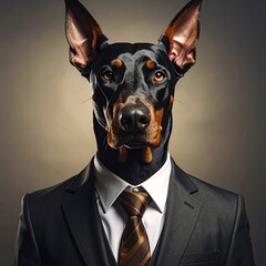 Dog in a suit