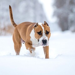Dog in snowy field