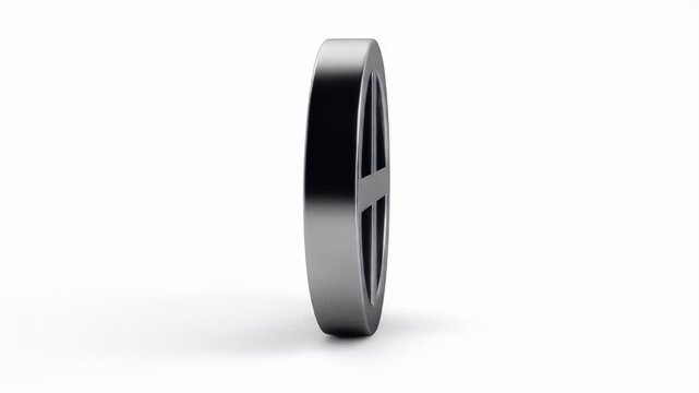 Metallic Earth Symbol: 3D Rotating Animation,  Clean Minimalist Design