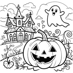 halloween background with pumpkin