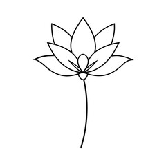 Minimalist line drawing of a flower elegant vector illustration scalable graphic design