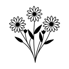 Elegant black and white floral illustration vector art scalable graphic design elements