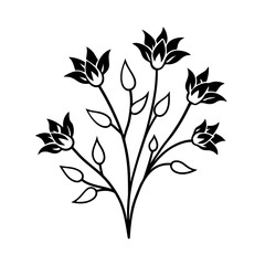 Naklejka premium Delicate floral sketch vector art scalable illustration for design projects