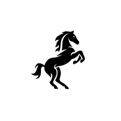 Minimalist horse logo side view jumping silhouette