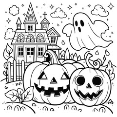 halloween background with pumpkin