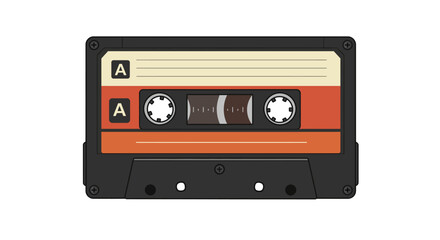 Obraz premium Retro audio cassette icon with vintage design and orange accents