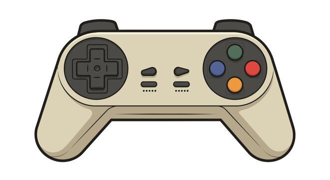 Retro gaming controller with buttons and joystick for video game lovers