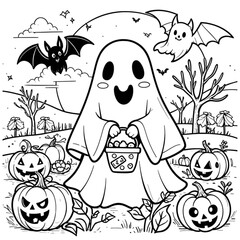 cute halloween ghost image vector illustration design