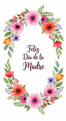 Beautiful floral frame greeting card