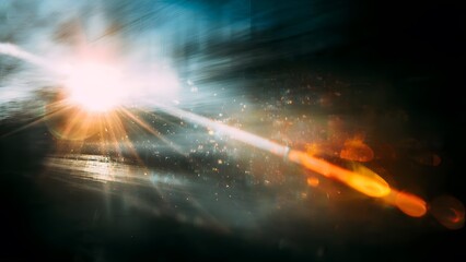 Light leak overlay effect with streaked dust and motion blur, light leaks, noisy film texture, light leak flare on black background, abstract background with lightning.