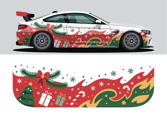 Festive Car Wrap Christmas-Themed Vehicle Design