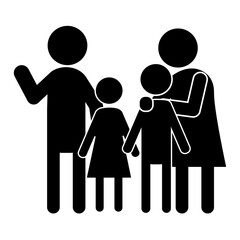 家族を表すシンプルなシルエットアイコン