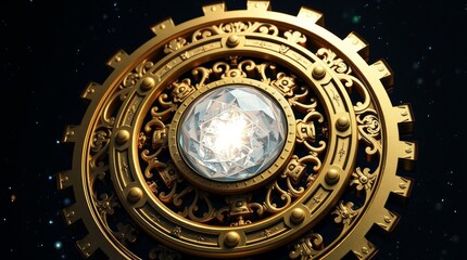 Mystical Device with Intricate Golden Patterns_12