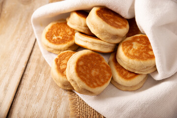 Gorditas de Nata. Cream Gorditas, Mexican street cookies, is an easy recipe made with wheat flour, cream, sugar and cinnamon, sweet bread similar in shape to an little pancake, eaten as a dessert.