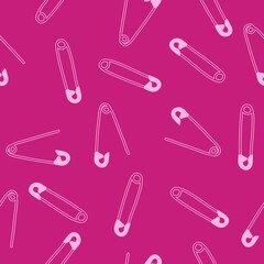 Cartoon sewing seamless buttons and scissors and pins pattern for wrapping paper and fabrics and linens and hobbies