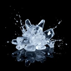 ice cube falling into water