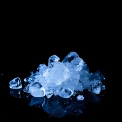 ice cubes on black background