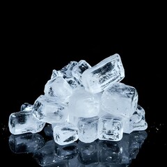ice cubes on black background