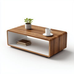 Furniture on plain white background. Minimalist