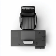Furniture on plain white background. Minimalist
