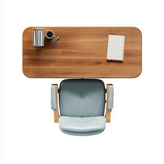 Furniture on plain white background. Minimalist