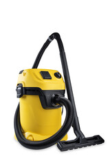 Construction vacuum cleaner on a white isolated background
