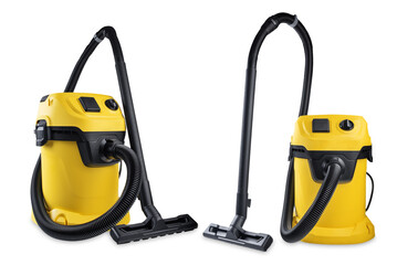 Construction vacuum cleaner on a white isolated background