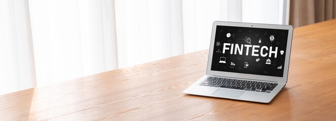 Fintech financial technology software for modish business to analyze marketing strategy