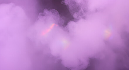 Fototapeta premium A swirling smoke from a party fog machine in pastel purple ethereal glow