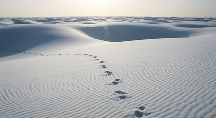 An alternative winter escape to a desert snow resort in the UAE camel tracks in the dunes