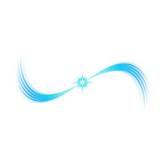 Fototapeta premium Blue abstract swoosh light with transparent background 