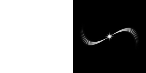 Abstract swoosh light effect with transparent and black background
