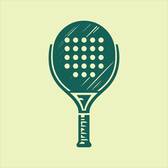 Vintage Padel Tennis Racket Icon Vector Illustration