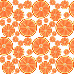 Orange slices seamless tropical citrus pattern vector illustration 