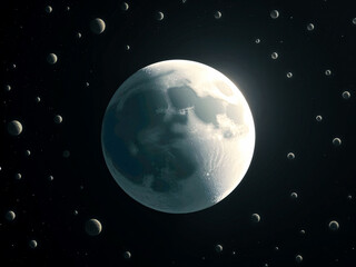 Obraz premium Moon and Planets in Cosmic Space