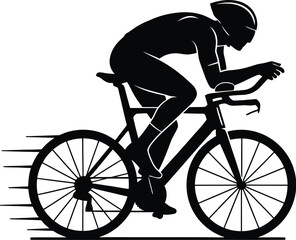 Naklejka premium Silhouette of a Person Riding a Bicycle