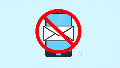 Illustration of a phone with a crossed-out email