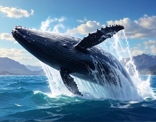 ジャンプするクジラ