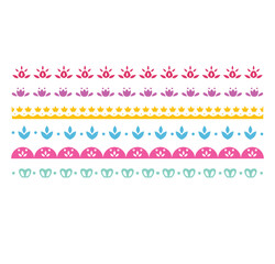 Colorful Decorative Seamless Floral Borders Vector
