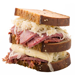 Reuben Sandwich on transparent background