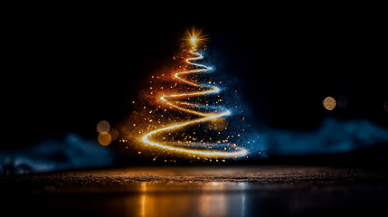 Holographic Christmas Tree Glitching with Neon Colors