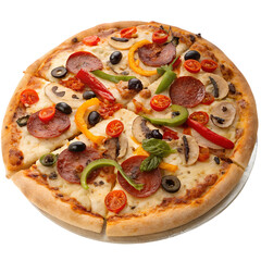 Supreme Pizza on transparent background