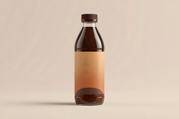 Real photo mockup of coffee product on plastic bottle